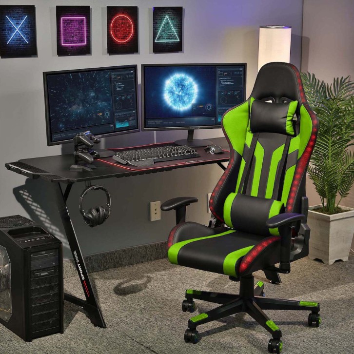Avatar Gaming Chair - Green With LED