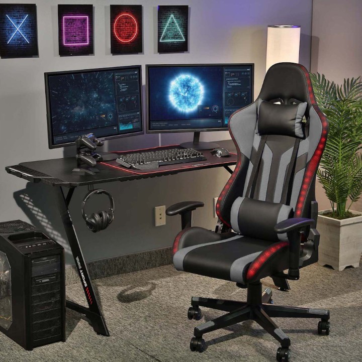 Avatar Gaming Chair - Grey With LED