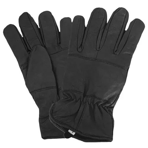 Insulated All Leather Police Glove - Black Medium