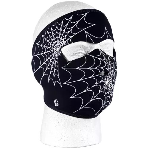 Neoprene Thermal Face Mask - Spider Web - Glow In The Dark