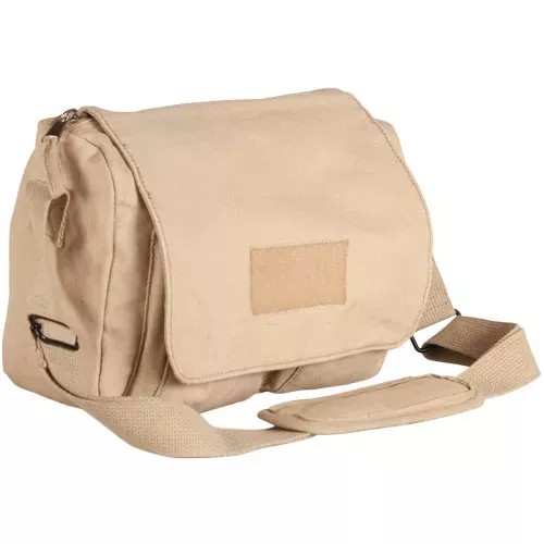 Retro Departure Shoulder Bag With Plain Flap - Khaki