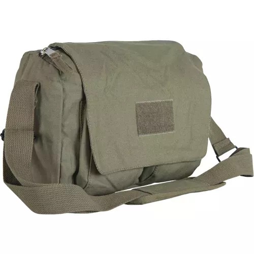 Retro Departure Shoulder Bag With Plain Flap - Olive Drab