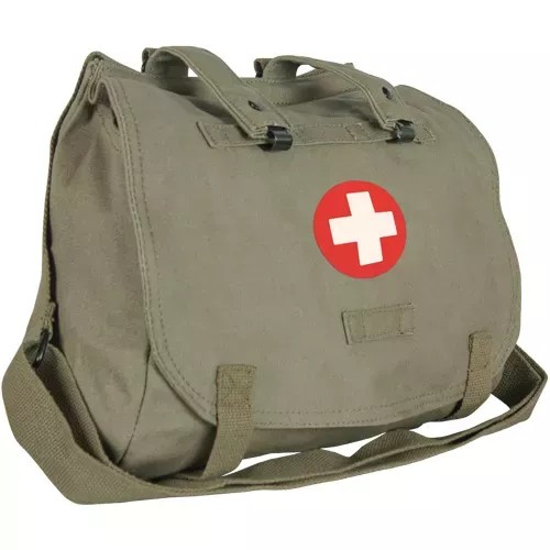 Retro Hungarian Shoulder Bag With Cross - Olive Drab