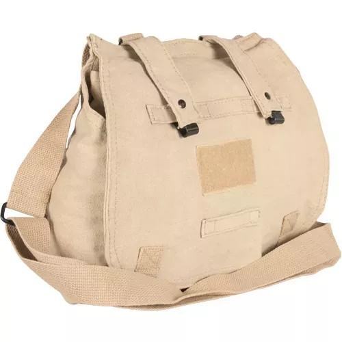 Retro Hungarian Shoulder Bag With Plain Flap - Khaki
