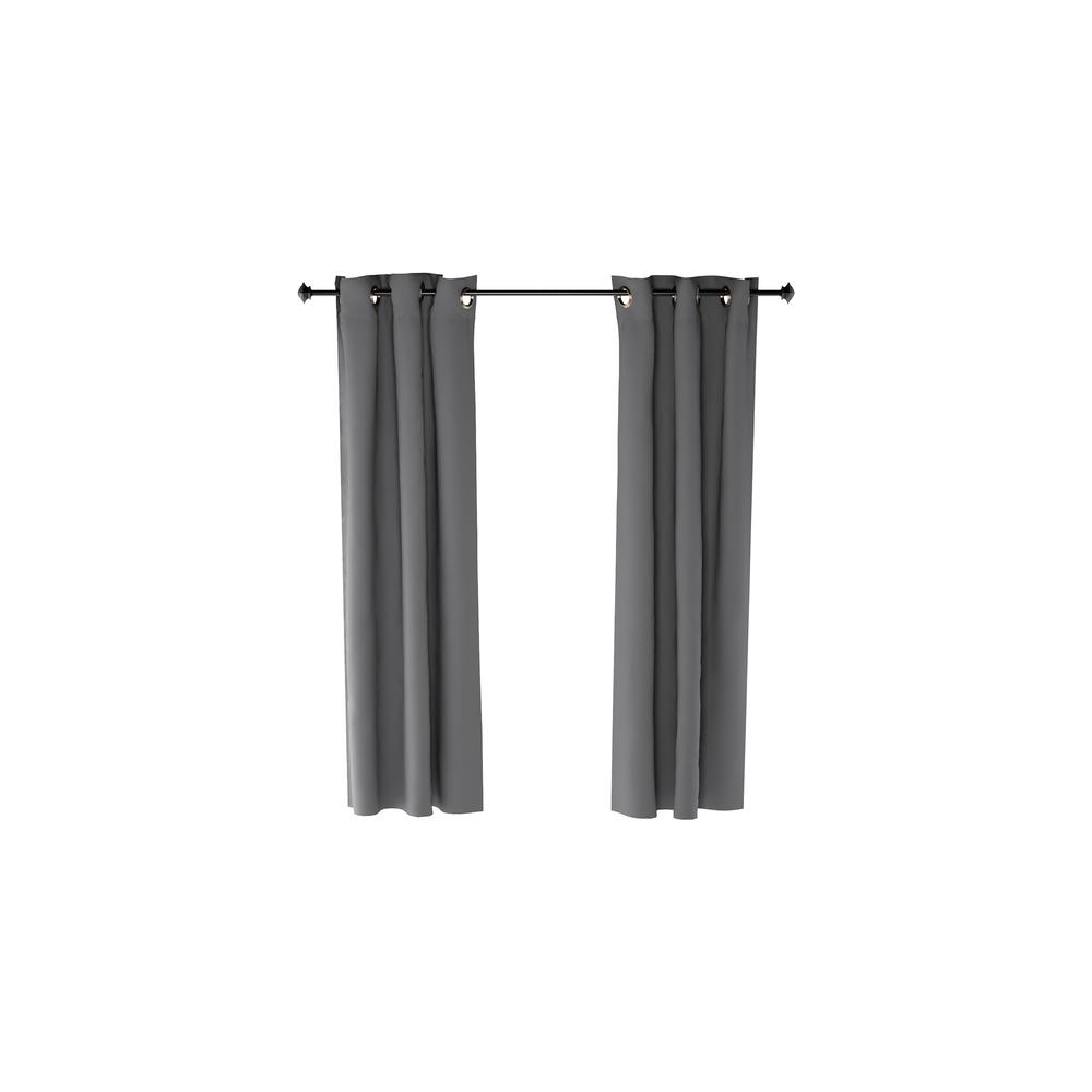 Furinno Collins Blackout Curtain 42x63 in. 2 Panels, Dark Grey