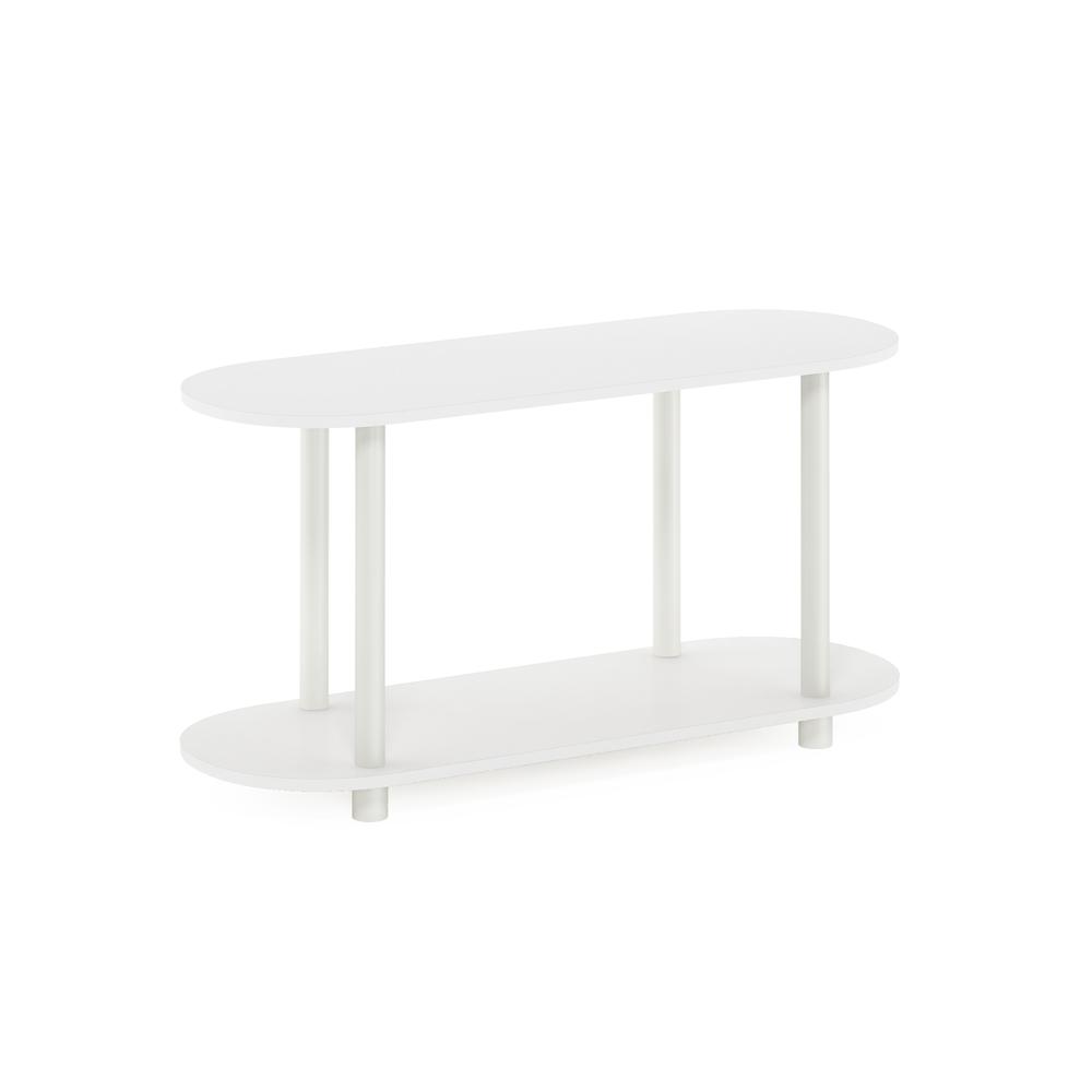 Furinno Turn-N-Tube No Tools Modern Oval Side Table, White/Virgin White