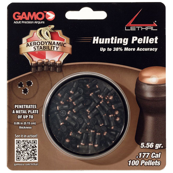 Gamo .177cal "Lethal" Steel Domed Pellets - 5.56 Grain (100 Count)