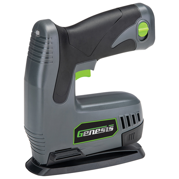 Genesis GLSN08B 8-Volt Li-Ion Cordless Electric Stapler/Nailer with Battery Pack, Charger, Staples, and Nails