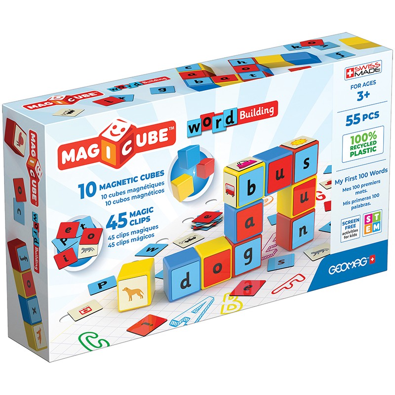 Magicube Word Building Set, Recycled, 55 Pieces