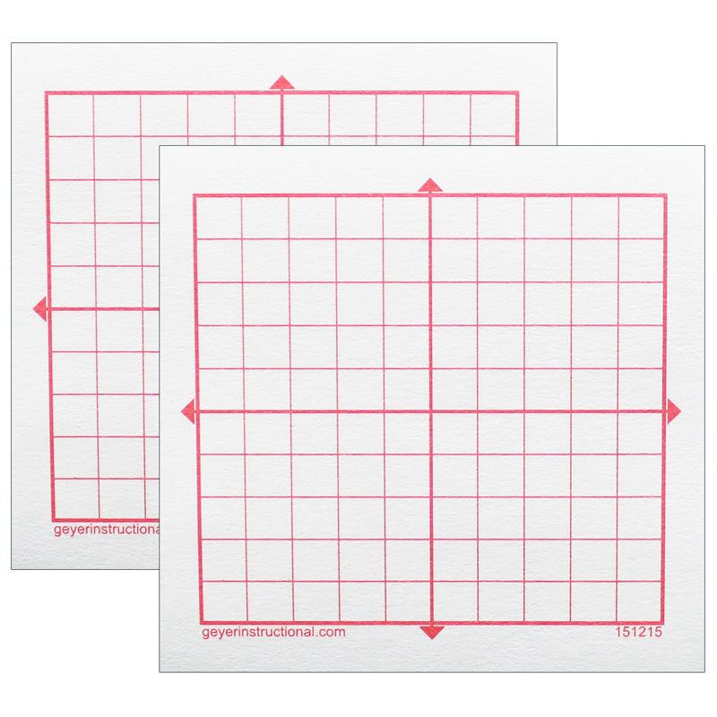 Graphing 3M Post-it Notes, XY Axis, 10 x 10 Square Grid, 4 Pads Per Pack, 2 Packs