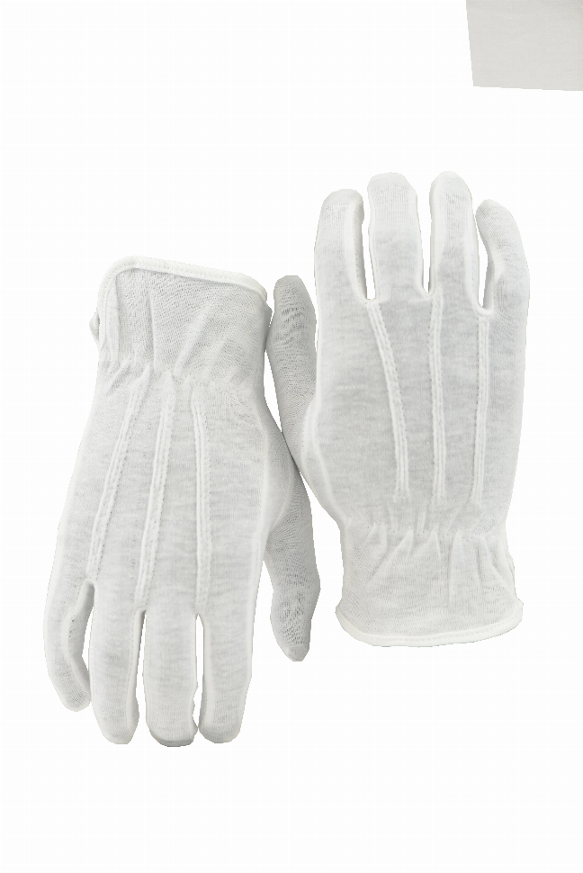 100% White Cotton Marching Band Parade Gloves