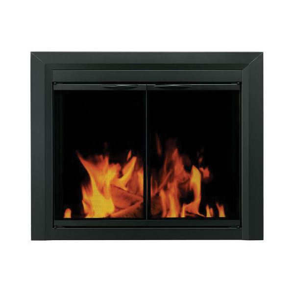 Pleasant Hearth Carlisle Small Black Cabinet-Style Glass Doors - CL-3000