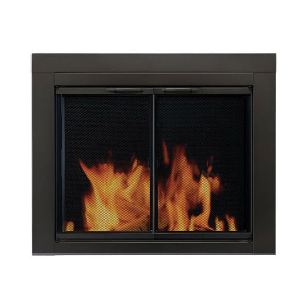 Pleasant Hearth Alpine Large Black Cabinet-Style Glass Doors - AN-1012