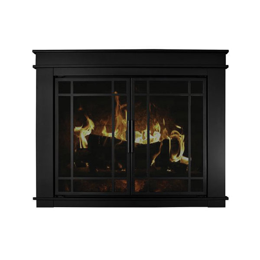 Pleasant Hearth Fillmore Large Midnight Black Cabinet-Style Glass Doors - FL-5802
