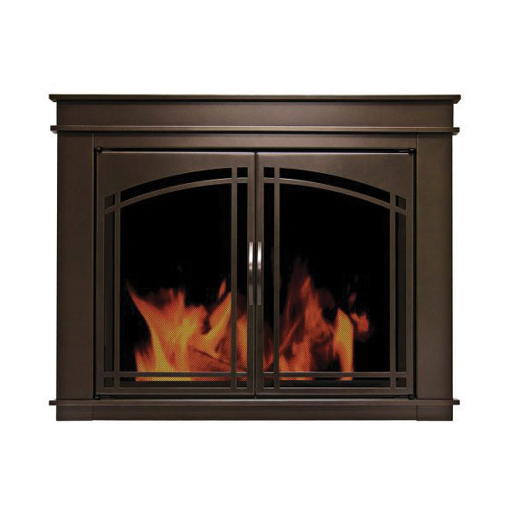 Pleasant Hearth Fenwick Large Oil Rubbed Bronze Cabinet-Style Glass Doors - FN-5702