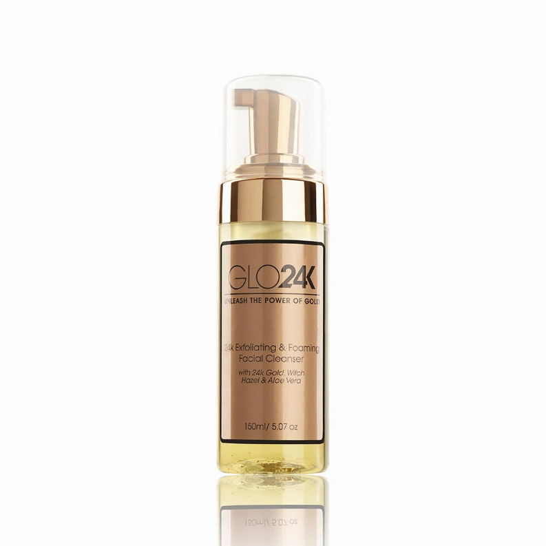 24K Exfoliating & Foaming Facial Cleanser with 24k Gold, Witch Hazel and Aloe Vera