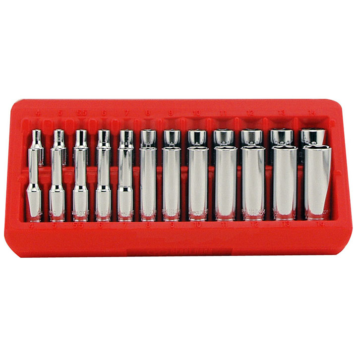 Great Neck 18622 - 22 Pc 1/4 Drive Deep/Shallow Socket Set with Tray- Metric