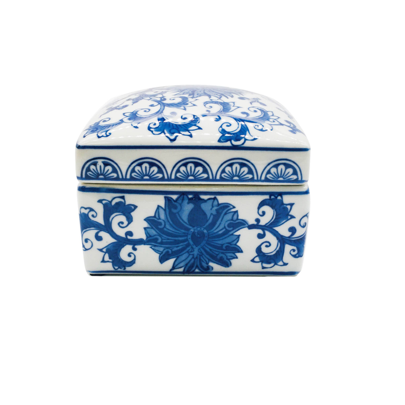 Chinoiserie Square Ceramic Box 