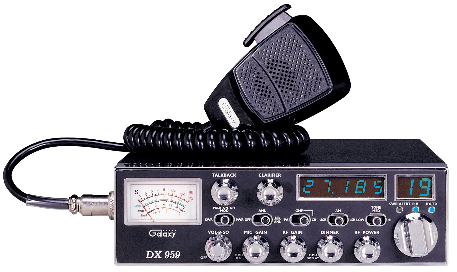 Galaxy Am/Ssb 40 Channel Deluxe Cb Radio With 5 Digit Frequency Display, Talkback, Roger Beep, Variable Power & Blue Led Display