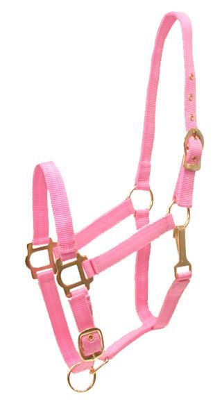 Gatsby Adjustable Nylon Halter With Snap Horse Pink