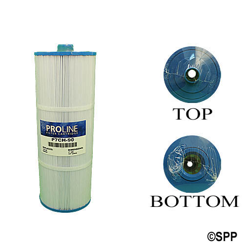 Filter Cartridge, Proline, Diameter: 7", Length: 19", Top: 2-1/2" Open, Bottom: 1-1/2" MPT, 90 sq ft