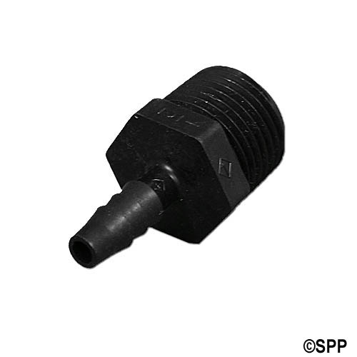 Fitting, PVC, Threaded Barb Adapter, 1/4"RB x 1/2"MPT