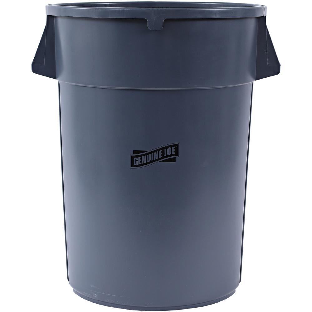 Genuine Joe 44-gallon Heavy-duty Trash Container - 44 gal Capacity - Heavy Duty, Handle - 24" Height x 31.5" Width x 24" Depth -
