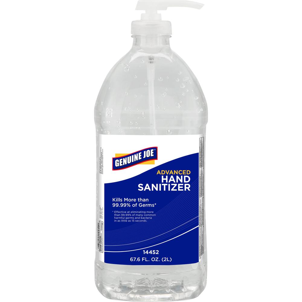 Genuine Joe Hand Sanitizer - Fresh Citrus Scent - 67.6 fl oz (1999.2 mL) - Kill Germs, Bacteria Remover - Hand - Clear - Hygieni