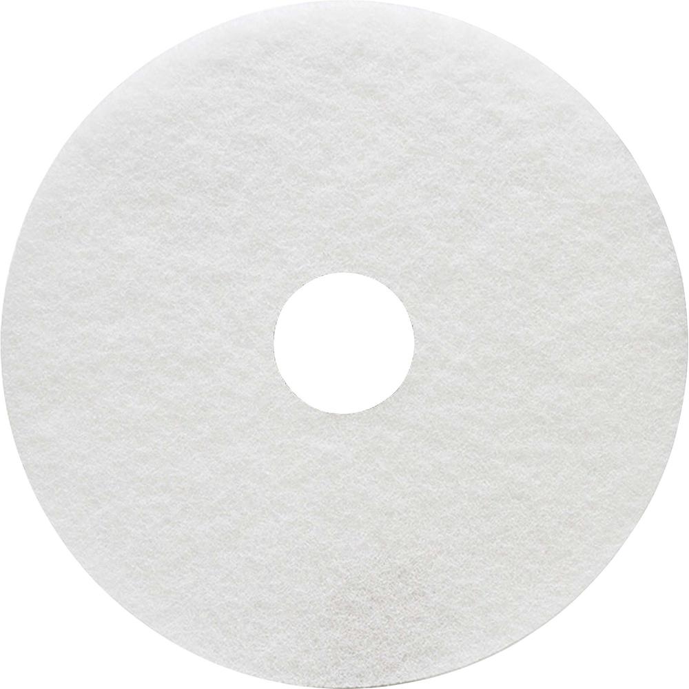 Genuine Joe Floor Cleaner Pad - 5/Carton - Round x 16" Diameter - Scrubbing, Cleaning - 350 rpm to 800 rpm Speed Supported - Res