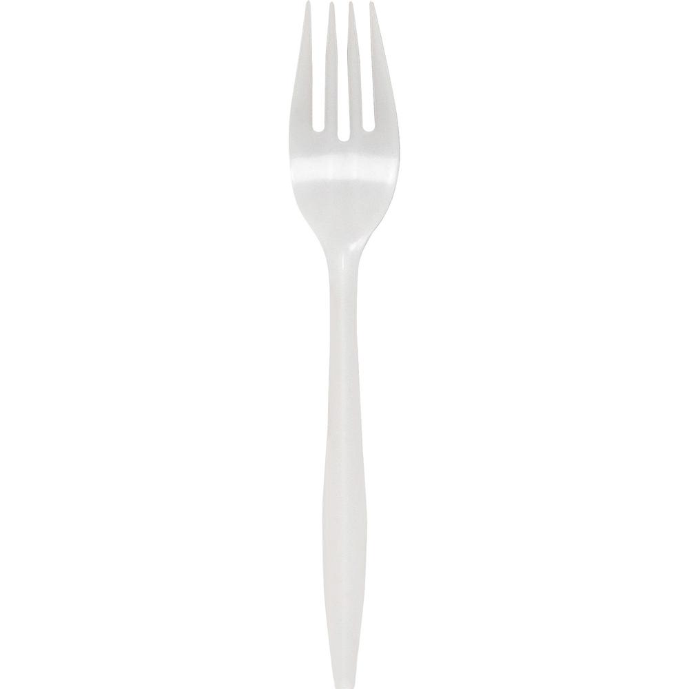 Genuine Joe Individually Wrapped Fork - 1 Piece(s) - 1000/Carton - Fork - 1 x Fork - Disposable - Polypropylene - White