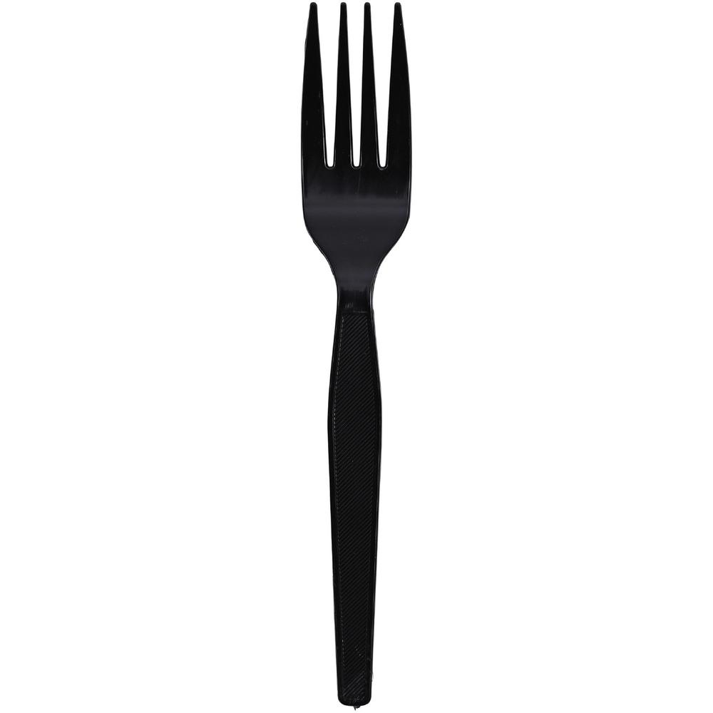 Genuine Joe Heavyweight Fork - 1 Piece(s) - 1000/Carton - Fork - 1 x Fork - Disposable - Textured - Black