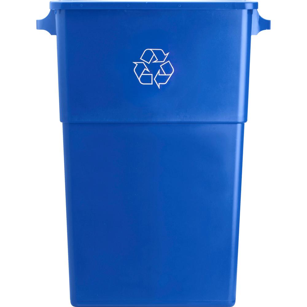 Genuine Joe 23 Gallon Recycling Container - 23 gal Capacity - Rectangular - 30" Height x 22.5" Width x 11" Depth - Blue, White -