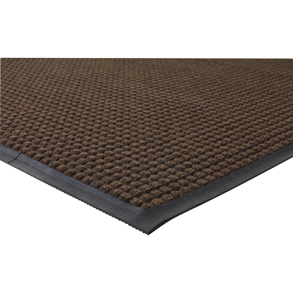 Genuine Joe Waterguard Floor Mat - Floor - 10 ft Length x 36" Width - Rectangle - Rubber - Brown
