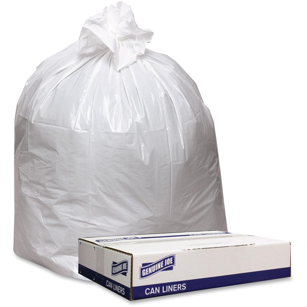 Genuine Joe Low Density White Can Liners - 45 gal Capacity - 40" Width x 46" Length - 0.90 mil (23 Micron) Thickness - Low Densi