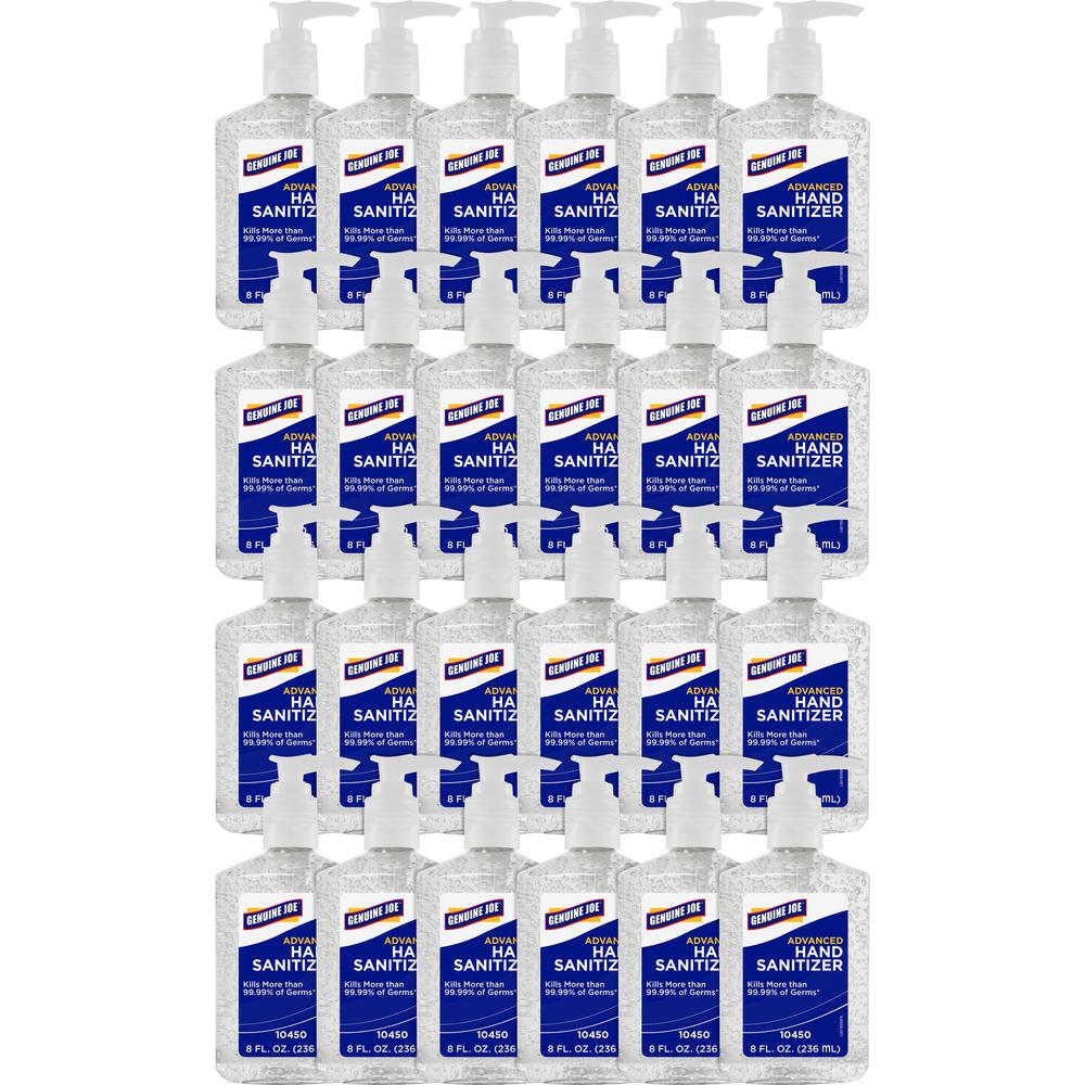 Genuine Joe Hand Sanitizer - Neutral Scent - 8 fl oz (236.6 mL) - Pump Bottle Dispenser - Kill Germs - Hand - Clear - Bio-based 