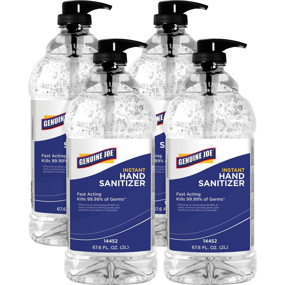 Genuine Joe Hand Sanitizer - Fresh Citrus Scent - 67.6 fl oz (1999.2 mL) - Kill Germs, Bacteria Remover - Hand - Clear - Hygieni
