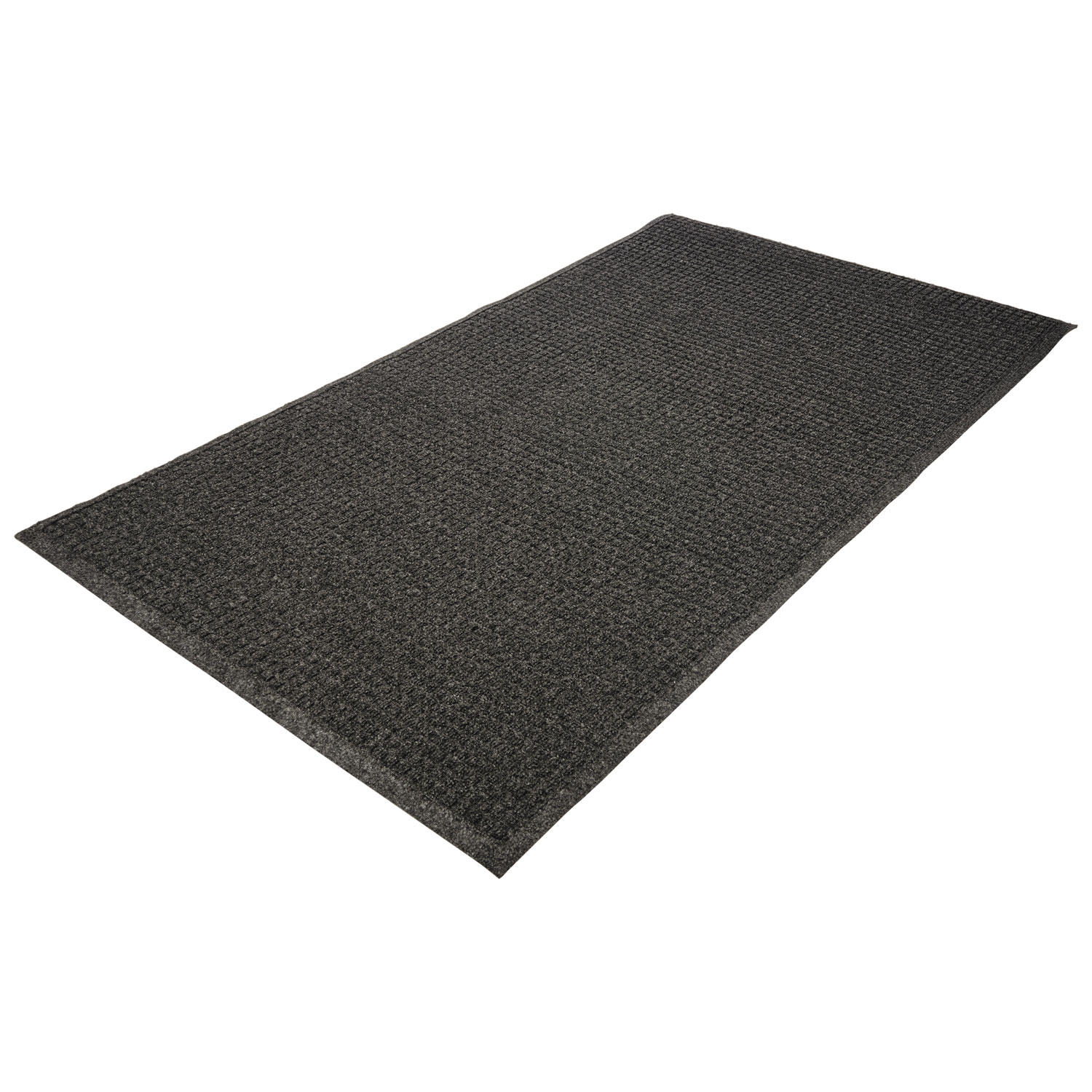 Genuine Joe EcoGuard Indoor Wiper Floor Mats - Indoor - 36" Length x 24" Width - Plastic, Rubber - Charcoal Gray