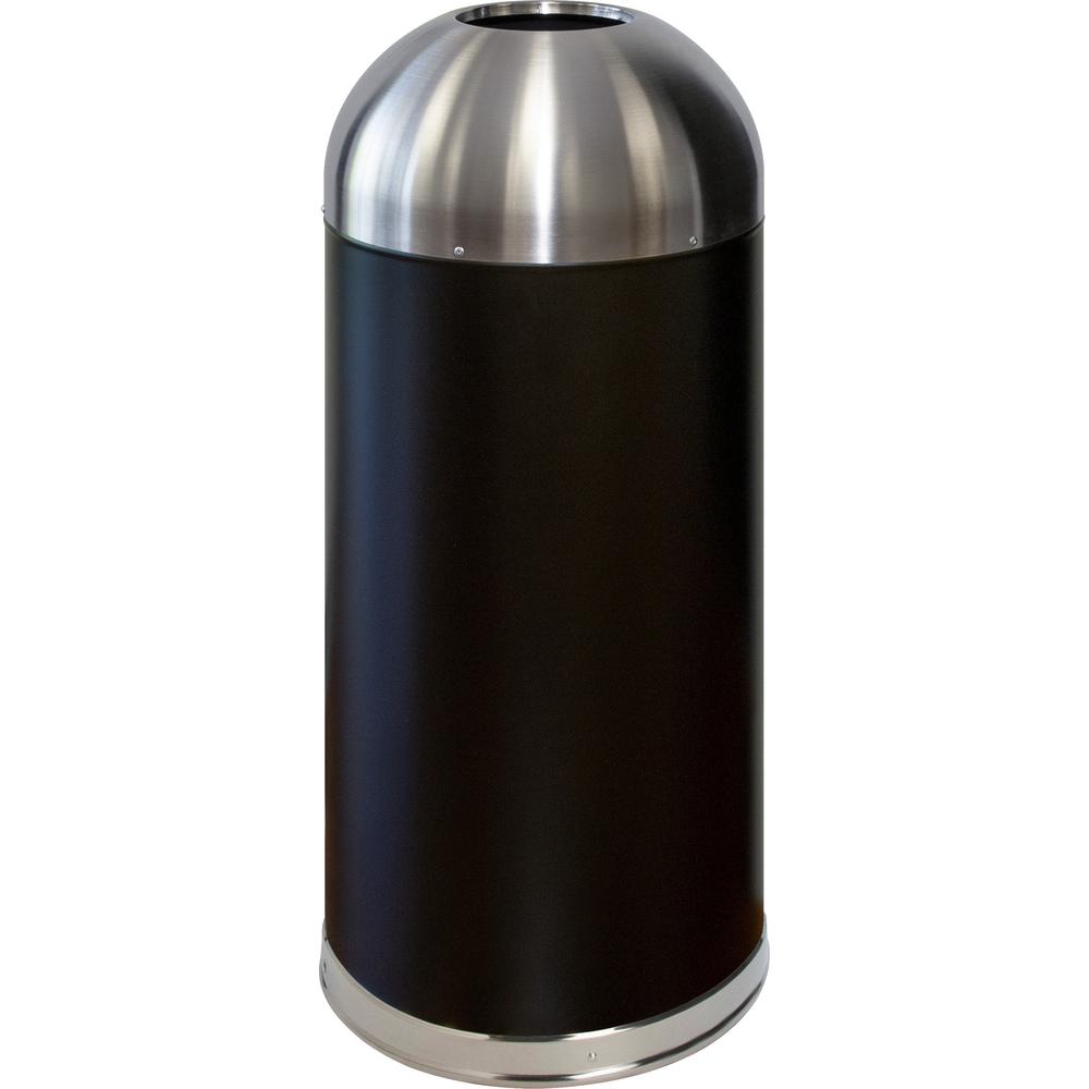 Genuine Joe 15 Gallon Dome Top Trash Receptacle - 15 gal Capacity - Durable, Powder Coated, Easy to Clean - 40" Height x 16.5" D