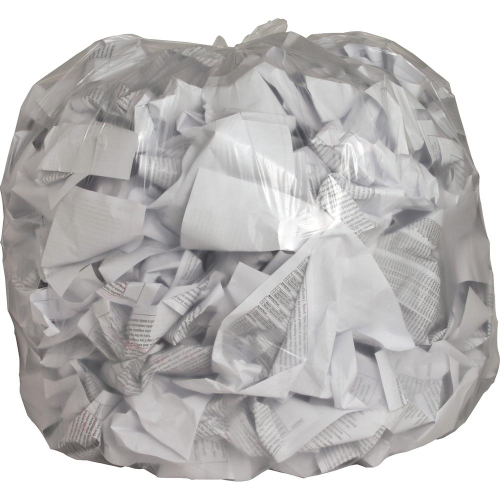 Genuine Joe Clear Trash Can Liners - 45 gal Capacity - 40" Width x 46" Length - 0.60 mil (15 Micron) Thickness - Low Density - C