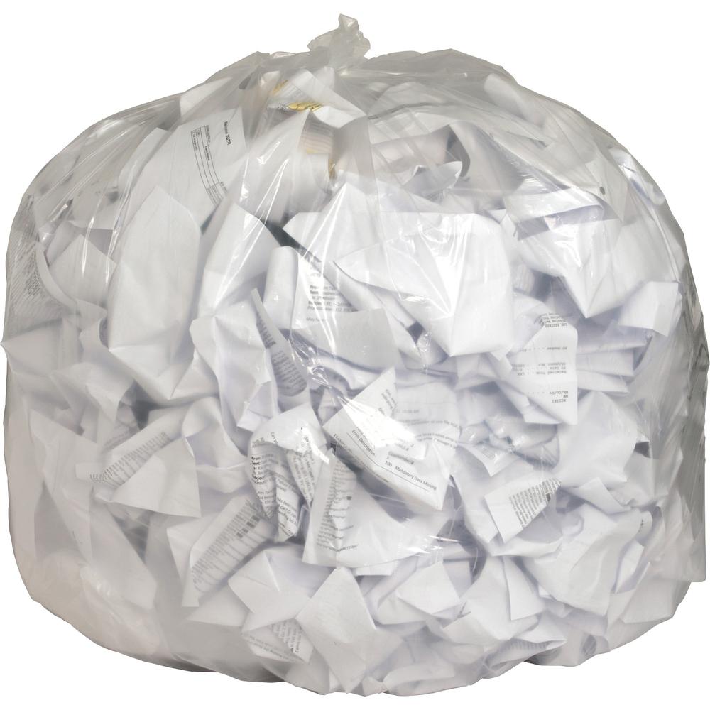 Genuine Joe Clear Trash Can Liners - 56 gal Capacity - 43" Width x 48" Length - 0.80 mil (20 Micron) Thickness - Low Density - C