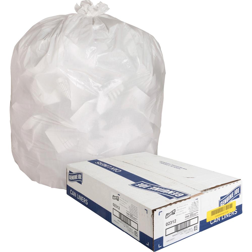 Genuine Joe Heavy-Duty Tall Kitchen Trash Bags - Small Size - 13 gal Capacity - 24" Width x 31" Length - 0.85 mil (22 Micron) Th