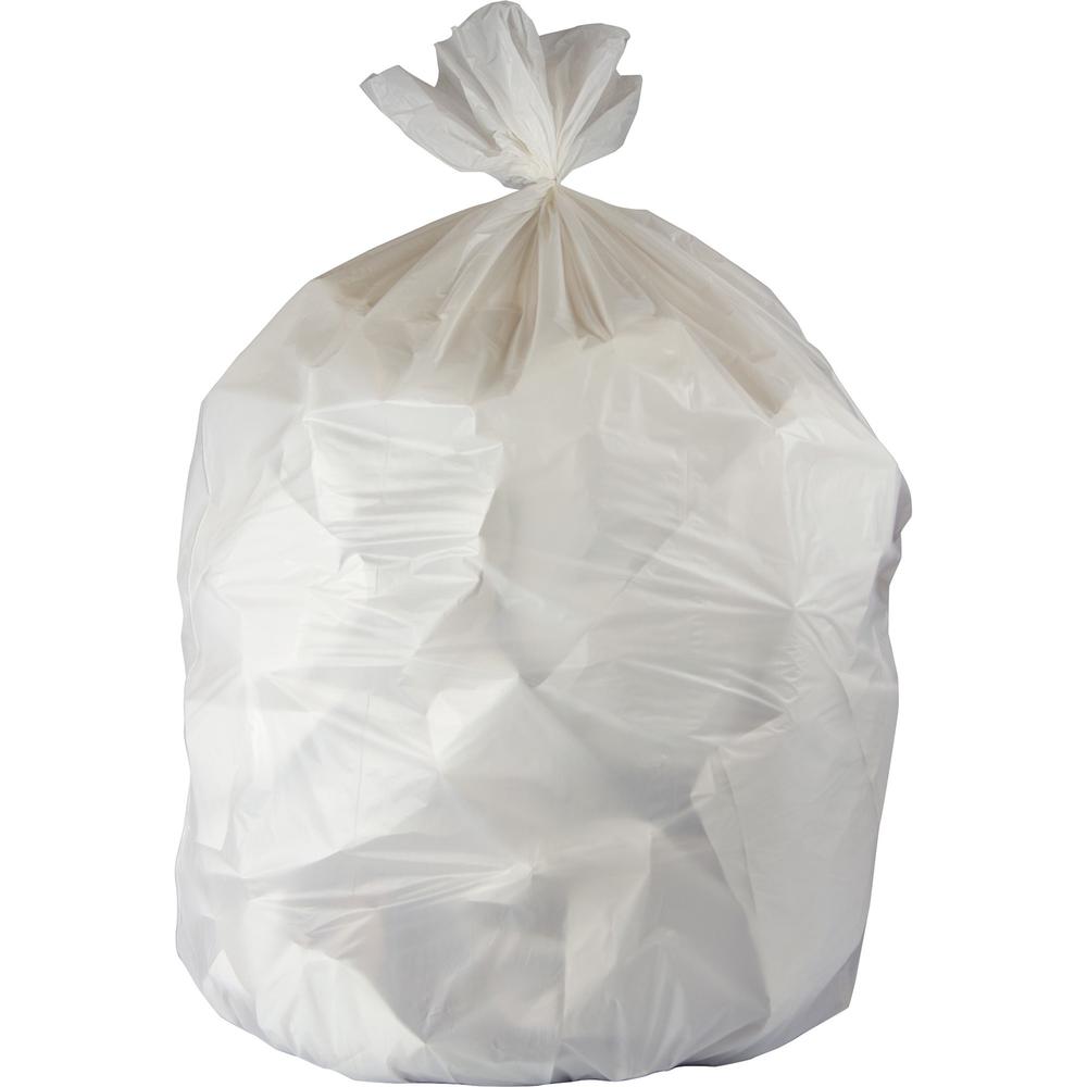 Genuine Joe 16-gallon Linear Low-Density Bags - 16 gal Capacity - 24" Width x 32" Length - 0.40 mil (10 Micron) Thickness - Whit
