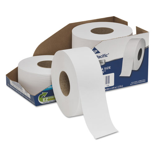 Georgia-Pacific Professional Series Jumbo Jr. Toilet Paper - 2 Ply - 3.50" x 1000 ft - 9" Roll Diameter - White - Perforated, Se