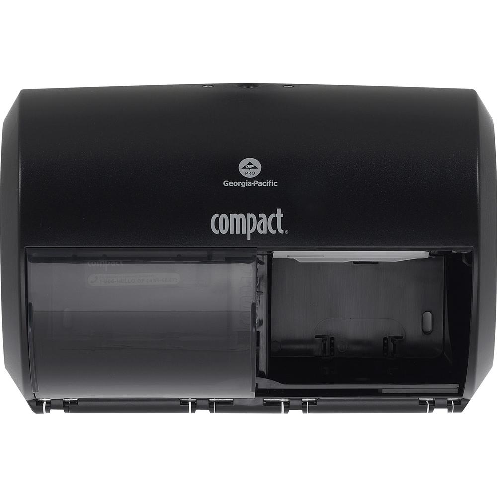 Compact 2-Roll Side-by-Side Coreless High-Capacity Toilet Paper Dispenser - 2000 x Sheet - 7.1" Height x 10.1" Width x 6.8" Dept