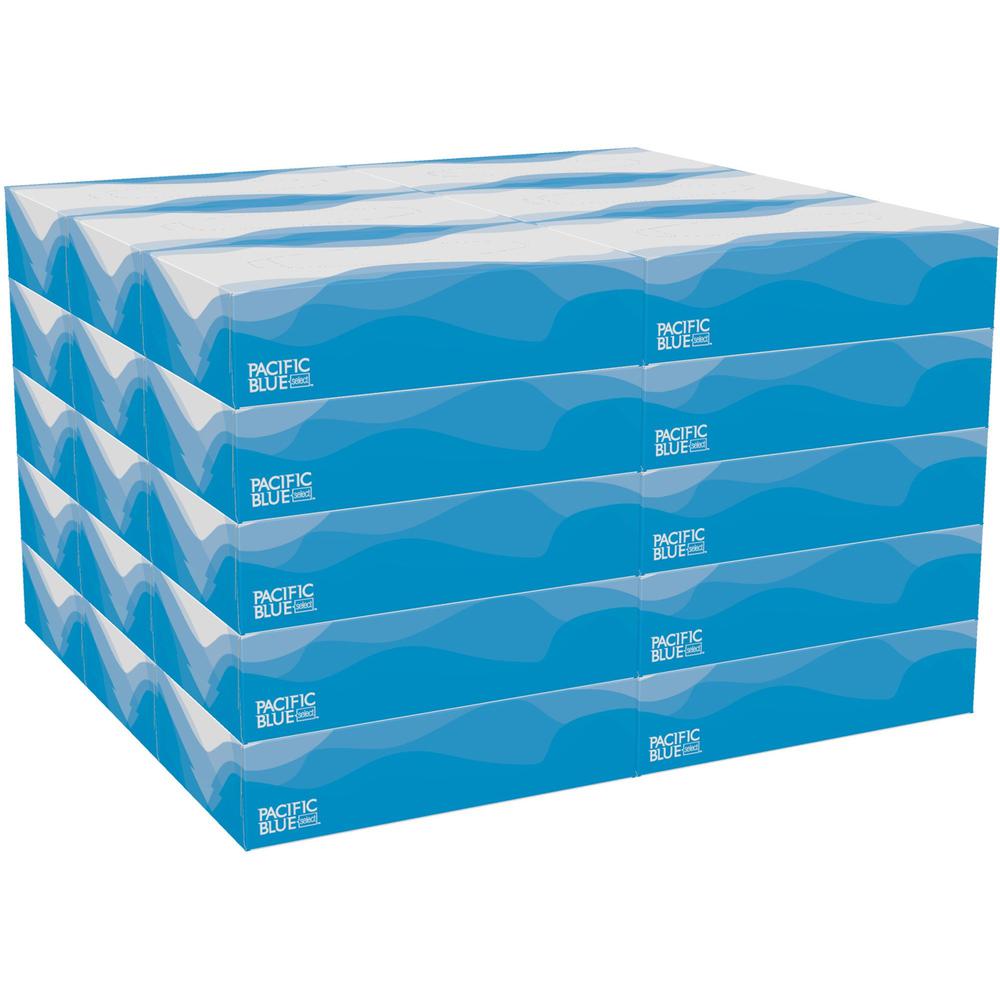 Pacific Blue Select Facial Tissue by GP Pro - Flat Box - 2 Ply - 8.33" x 8" - White - Paper - Soft, Absorbent - For Office Build