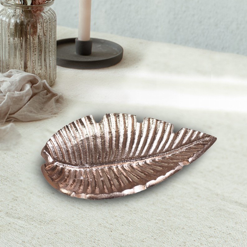 Handmade Decorative Bronze Color Coated Aluminium Tray - 5.51 x 3.93 x 0.98cm Bronze