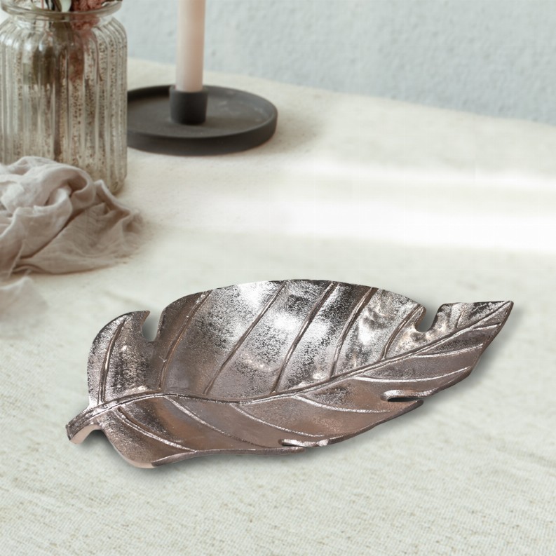 Handmade Decorative Bronze Color Coated Aluminium Tray - 6.49 x 3.14cm Bronze