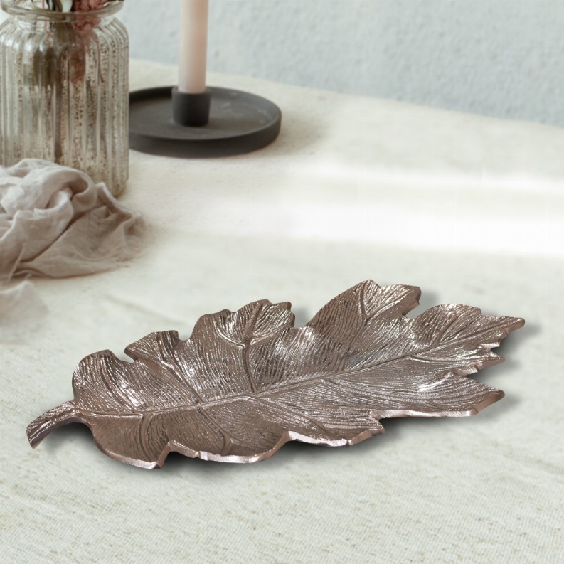 Handmade Decorative Bronze Color Coated Aluminium Tray - 8.26 x 4.13 x 0.9cm Bronze