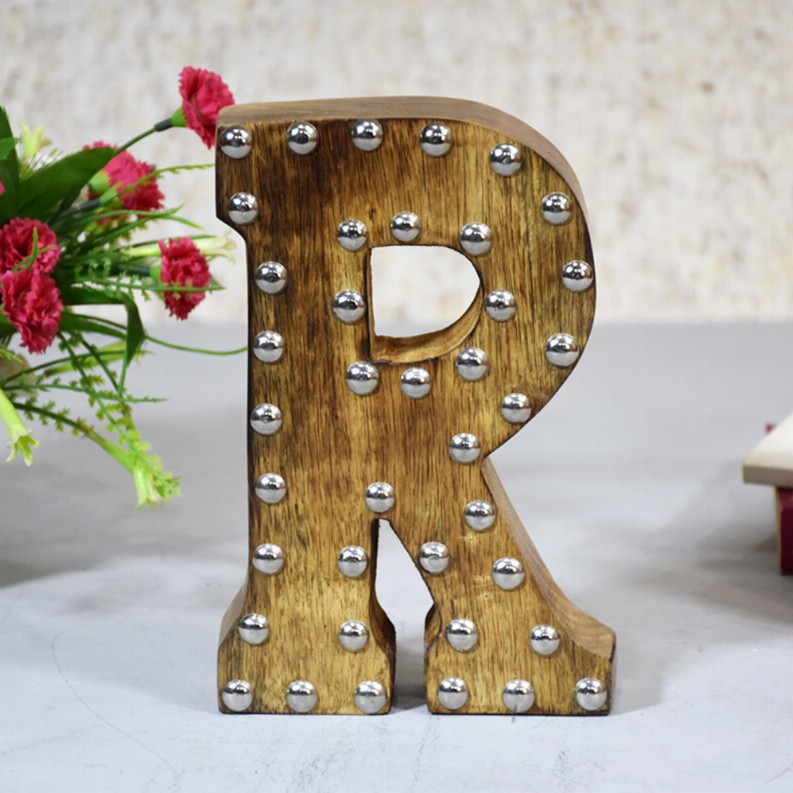 Handmade Eco-Friendly Wall Decor Alphabet Letter Block - Brown2R