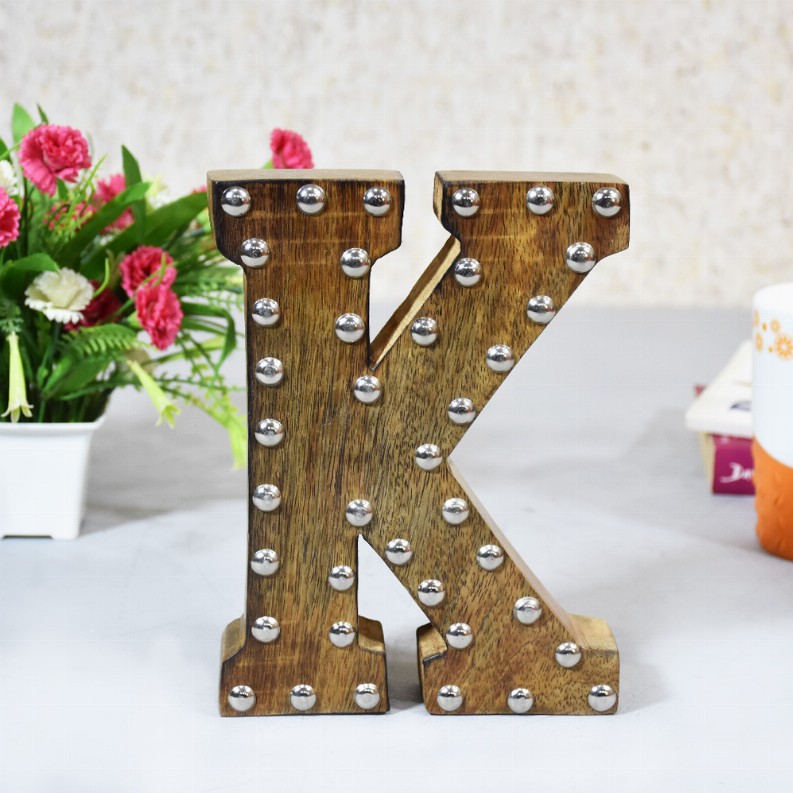 Handmade Eco-Friendly Wall Decor Alphabet Letter Block - Brown2K